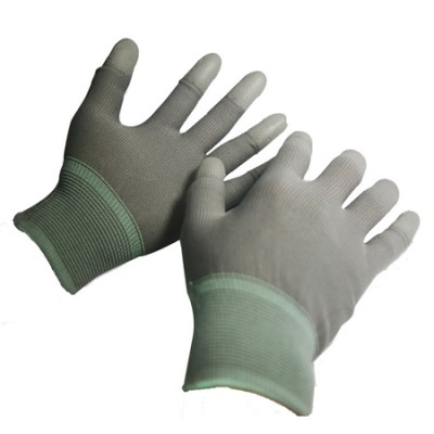 NAVI-Găng tay thun phủ PU ngón tay (màu xám) không viền size M